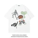 Anime Aesthetic print tee – 2023 Hip Hop Original Hand Painted Cartoon T Shirts Mens Coo