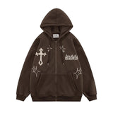 Gothic Embroidery Hoodies Women Retro Harajuku Hip Hop Jacket High Str