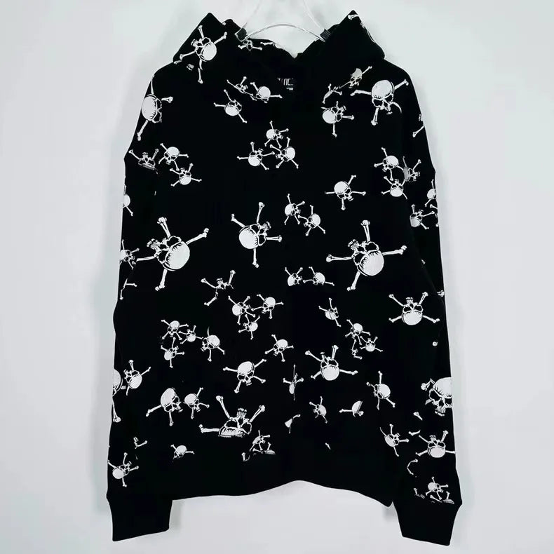 New 2023 Luxury Men Skull Head Devil Pullover Hoodies Hoody Hooded Swe