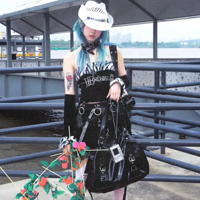harajuku anime streetwear tee with bold shadow print and blur
