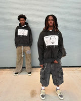 Gothic Fashion Hip Hop Personality Oversized Hoodie Women Y2K Double P