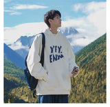 New Goth Oversized Pullover Hoodies For Men Letter Print Hooded Sweatshirts Hip Hop Aesthetic Harajuku Y2K Streetwear Hoodie