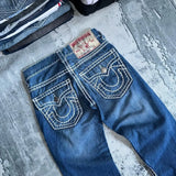 true faith embroidered jeans vintage street gothic loose casual denim hip hop red trousers couples baggy pants y2k clothes unique jeans style 4080