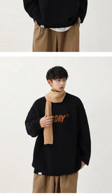 varsity knit sweater with retro streetwear styling for fall and winter outfits, ideal for men’s fashion and seasonal streetwe