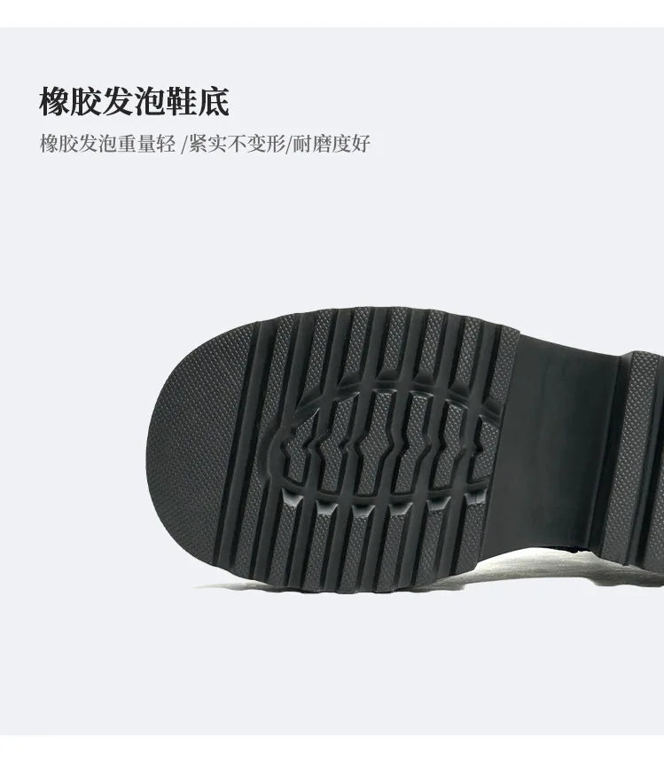 Men Genuine Leather Streetwear Fashion Casual Real Derby Shoes Male Vintage Japan Korean Cityboy Cow Leather High Heels Shoes