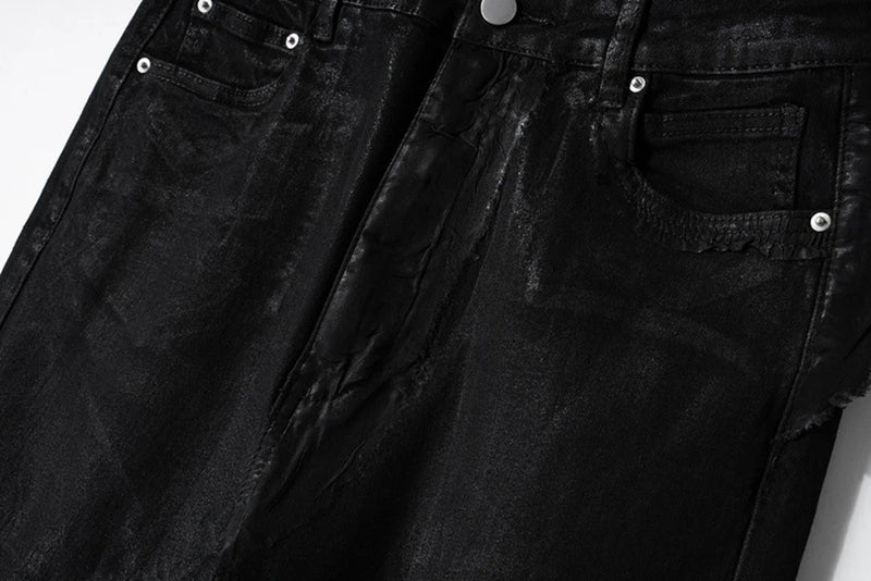 hi street flared jeans men broken patchwork denim pants streetwear harajuku luxury designer black jeans trousers male unique jeans style 356