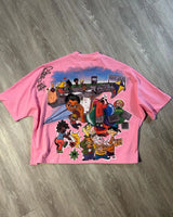 Vaporwave Anime panel – New Gothic Cartoon Toy Letter Printed Large Pattern T Shirt