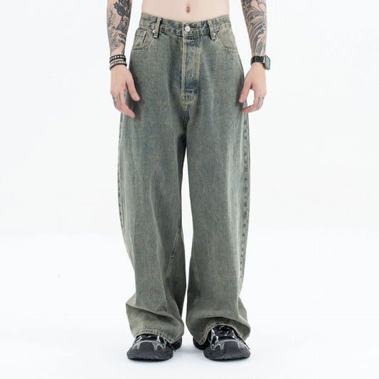 Autumn and winter new mud-dyed jeans