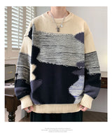 bold fire sweater, layered fit piece, aesthetic soft knit grunge sweater for cozy streetwear