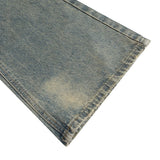 mens vintage ripped jeans distressed hole blue flared jeans trousers luxury designer male denim pants unique jeans style 1622