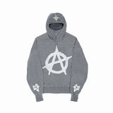 Punk-inspired gothic hoodie with rebellious street look