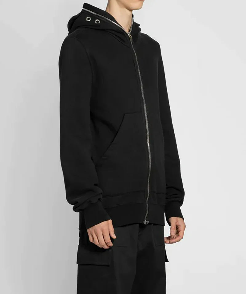 Y2K barcode glitch featuring new luxury 2023 rick four holes zipper pullover hoodies hoody hooded sweatshirts velvet cotton thick fleece us size 668