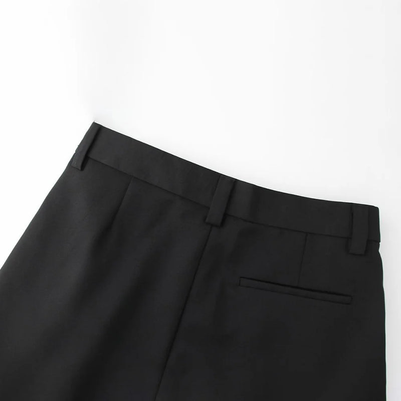 mens casual suit trousers buckle decoration british straight pants streetwear fashion niche commuter pants mens clothing 2024 minimalist street pants