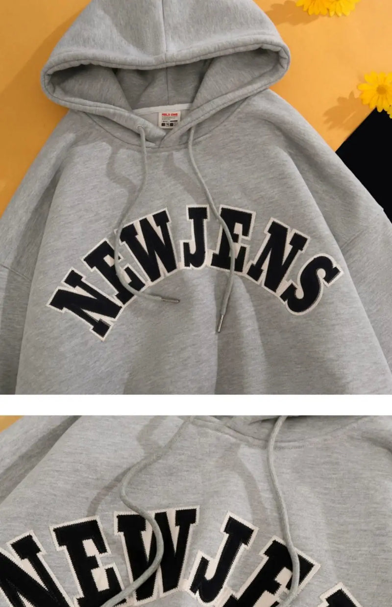 Autumn and Winter American High Street Men and Women Trendy Personalized Letter Printed Hoodie Couple Loose Retro Casual Top y2k