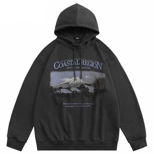 "Mountain Coast" Graphic Unisex Streetwear Vintage Women Men Y2K Hoodie