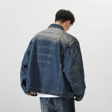 urban fashion featuring 2024 spring autumn new oversized armor padded jean coat for men turtle shell ripped denim jacket for men super size clothes design – premium quality jacket for men