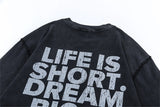 Hip-hop tee with gold font and luxury streetwear energy
