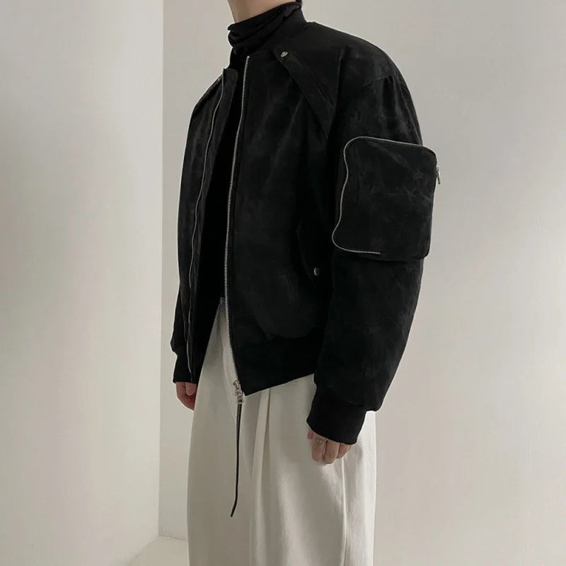 Winter Vintage Suede Jacket Cotton-padded Jacket Men's Korean-style Loose Cotton-padded Coat Winter Thickened Cotton-padded Coat