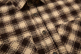 Side Split Irregualr Hem Color Match Plaid Long leeve Shirts Men's Autumn Pockets Streetwear Oversized Checkered Top Tees