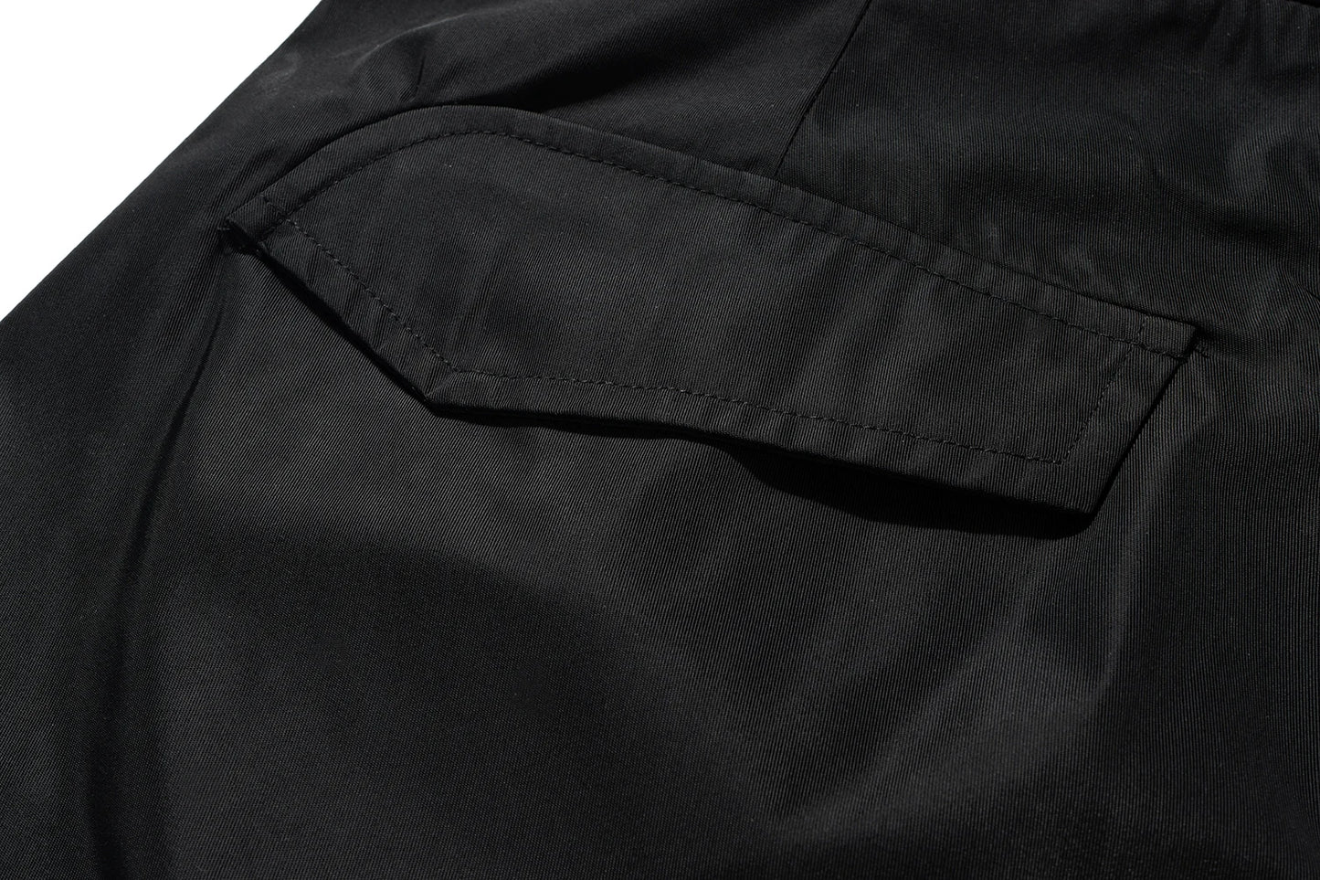 streetwear ribbons functional curve zipper baggy cargo pants for men vibe style straight baggy casual trousers oversized unique cargo style 803