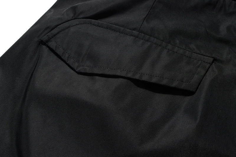 streetwear ribbons functional curve zipper baggy cargo pants for men vibe style straight baggy casual trousers oversized unique cargo style 803