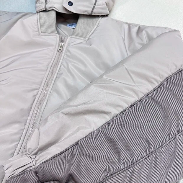 Double zippered hooded down jacket