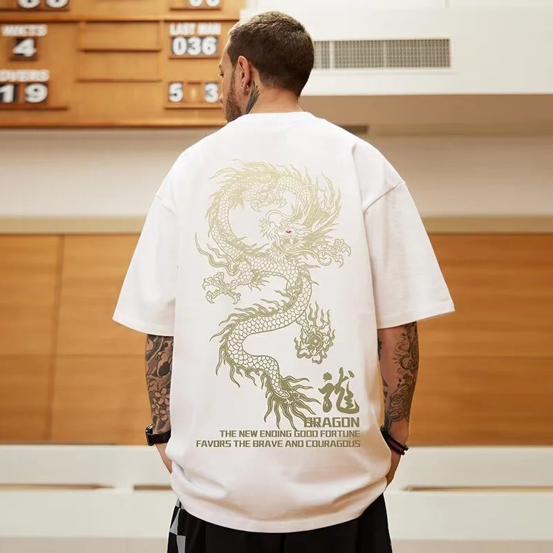 Gothic Vintage anime – 2024 New Goth Dragon Graphic Men T Shirt Y2K Streetwear Over