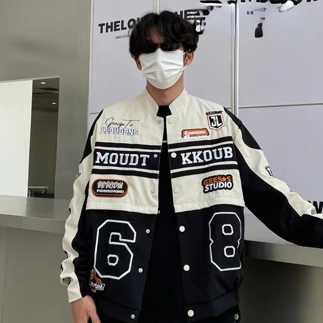 Leather Panel Streetwear Jacket Daily Fit Staple