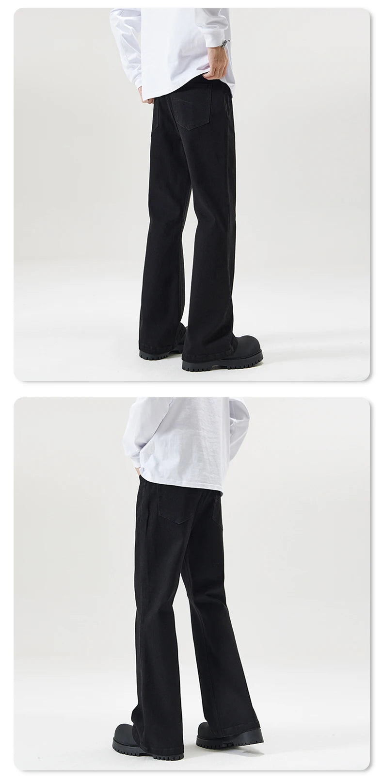 men black elastic denim micro flared jeans pants streetwear fashion cleanfit hip hop punk slim fit jeans y2k pants trouser unique jeans style 1816