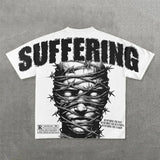 Sadcore Vintage print – Harajuku Cotton Shirt Oversized T Shirt New Gothic Cartoon H