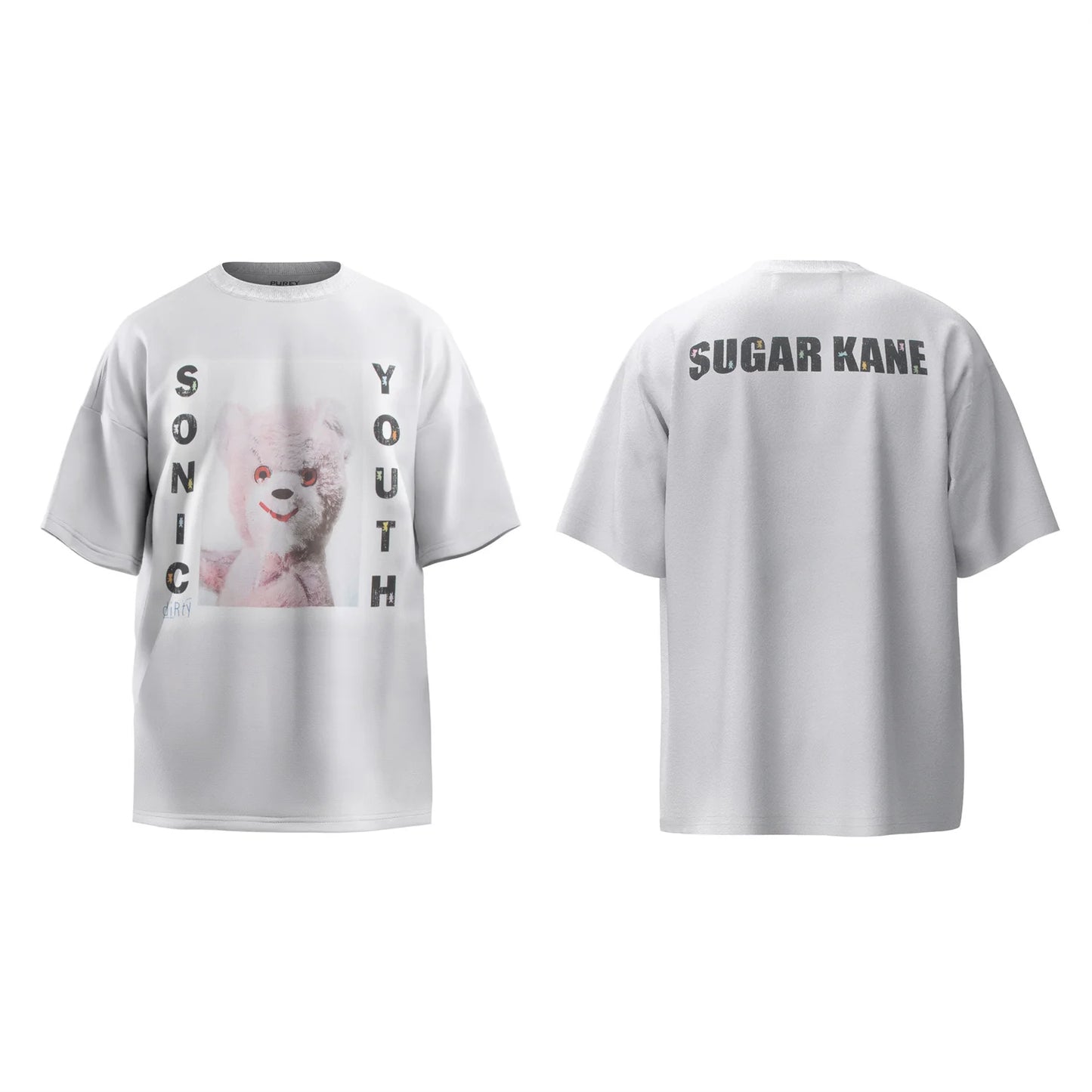 cyberpunk oversized shirt featuring vintage summer pink rock bear cartoon distressed cotton casual t shirt tops