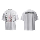 cyberpunk oversized shirt featuring vintage summer pink rock bear cartoon distressed cotton casual t shirt tops