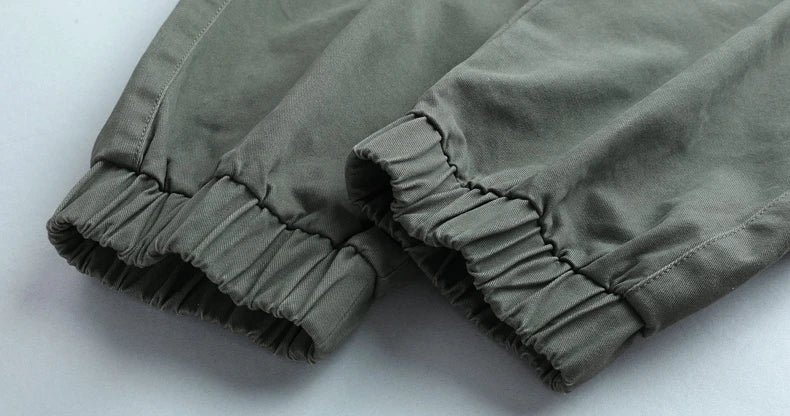 mens cargo pants elastic waist trousers streetwear hip hop loose fit ankle drawstring military pockets sweatpants joggers black unique joggers style 4106