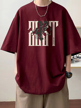 Y2k Crying character – 2024 New American Letter Print Short Sleeve Tee Shirt Mens