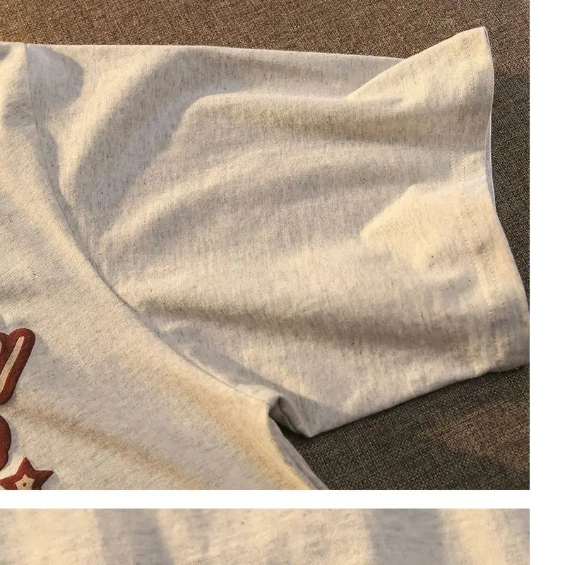 American retro personalized design letter print polo short sleeved men and women loose summer student couple casual y2k top