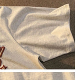 American retro personalized design letter print polo short sleeved men and women loose summer student couple casual y2k top