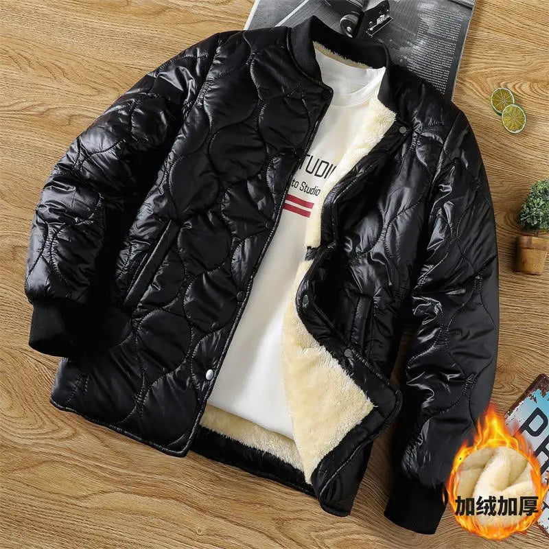 American winter new men and women street trend personalized thick jacket couple simple loose retro casual top harajuku y2k