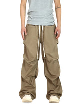 side fold baggy pants men casual elastic waist straight trousers streetwear new fashion drawstring unisex hip hop pants joggers urban active pants