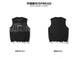 Y2k Oversized shirt – Hip Hop Street Mens Tank Tops Retro Gradient Letter Print Sl