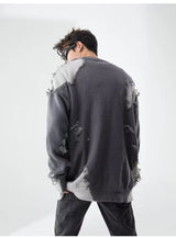 grunge fire sweater, streetwear drip, cozy knitwear for men, oversized grunge aesthetic winter top