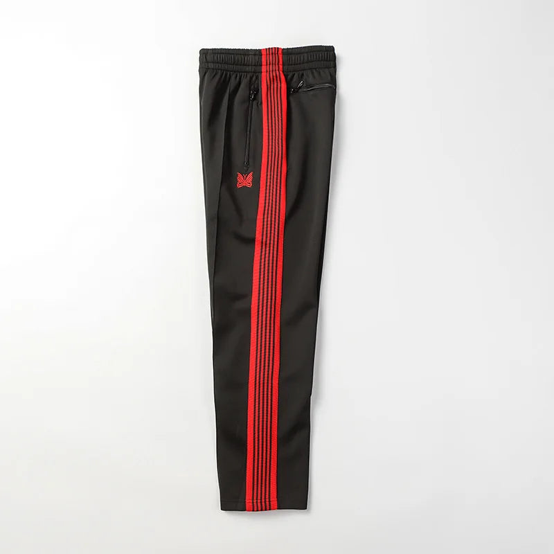 black new sweatpants pants men woman zipper drawstring embroidery side edge weaving stripe straight cylinder trousers unique joggers style 5358