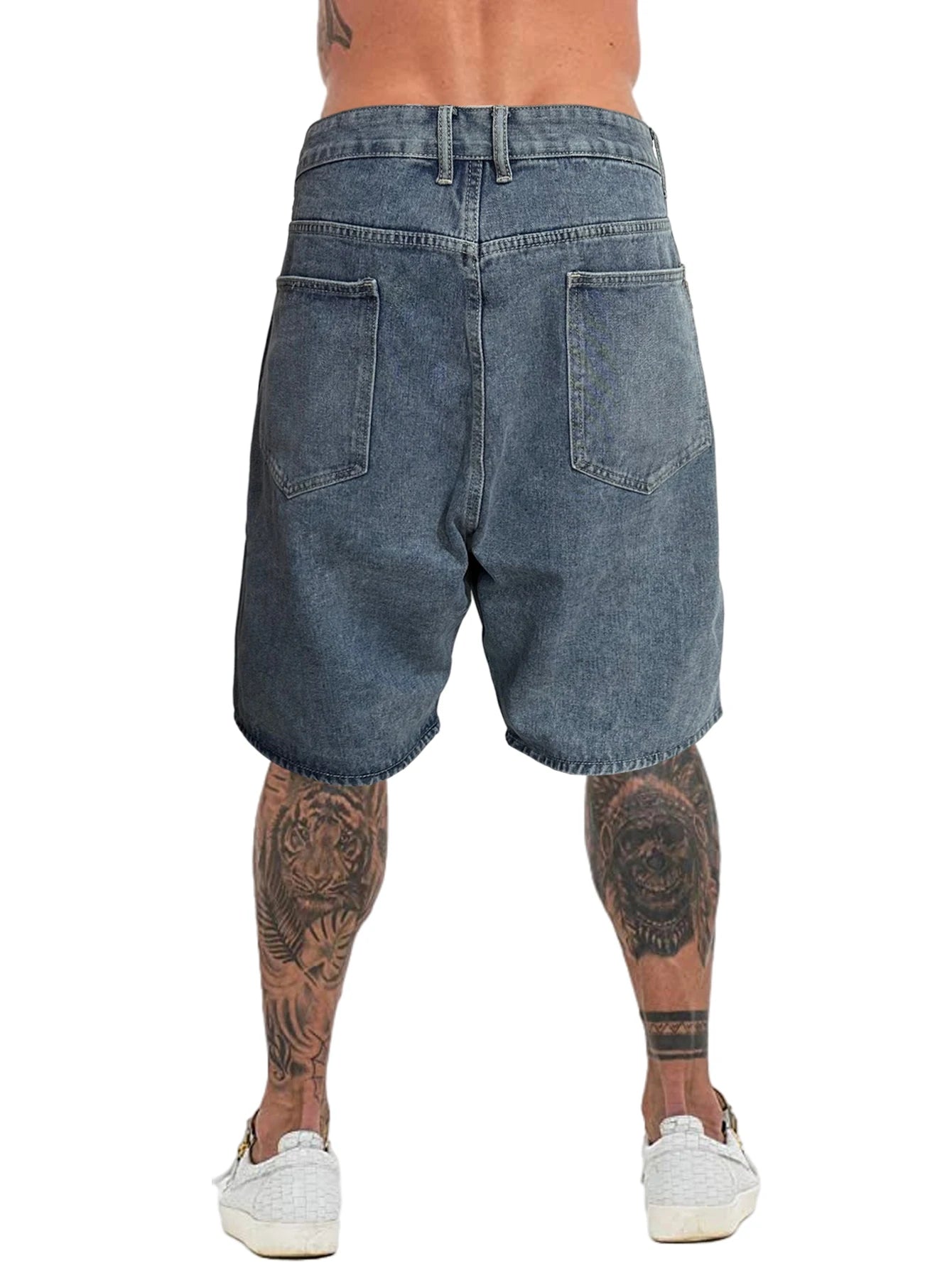 mens plus size denim jeans shorts casual high street straight jeans hip hop streetwear basic short joggers pants men clothing unique joggers style 4091