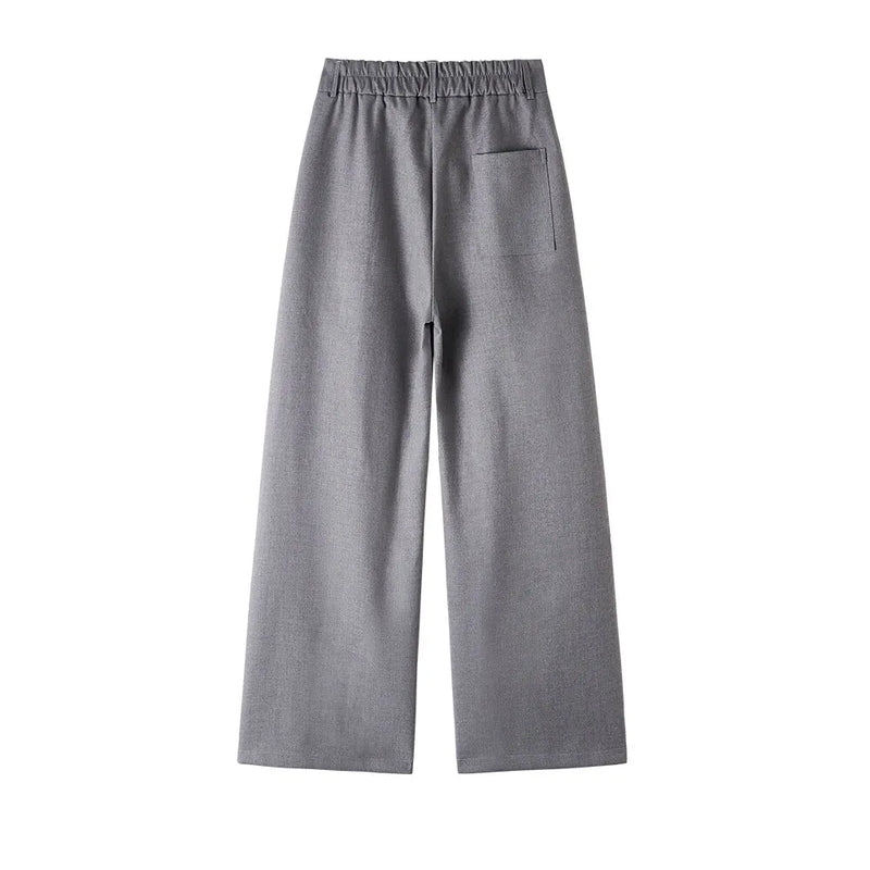 men loose casual korean streetwear fashion vintage straight wide leg suit pants trousers cityboy baggy pants unique default style 1739