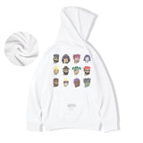 Funny Pixel Figure Graphic Hoodies For Men Autumn Y2K Streetwear Pullover