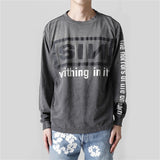 Harajuku oversized shirt featuring summer retro vintage sin print high street distressed worn cotton casual loose long sleeve t shirt pullover