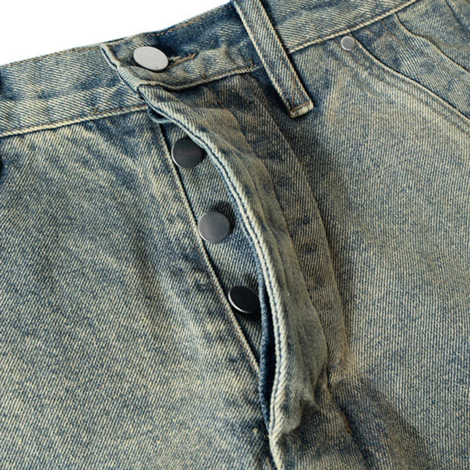 men vintage jeans distressed retro loose straight denim pants 2024 man ro style jeans trousers ripped baggy denim