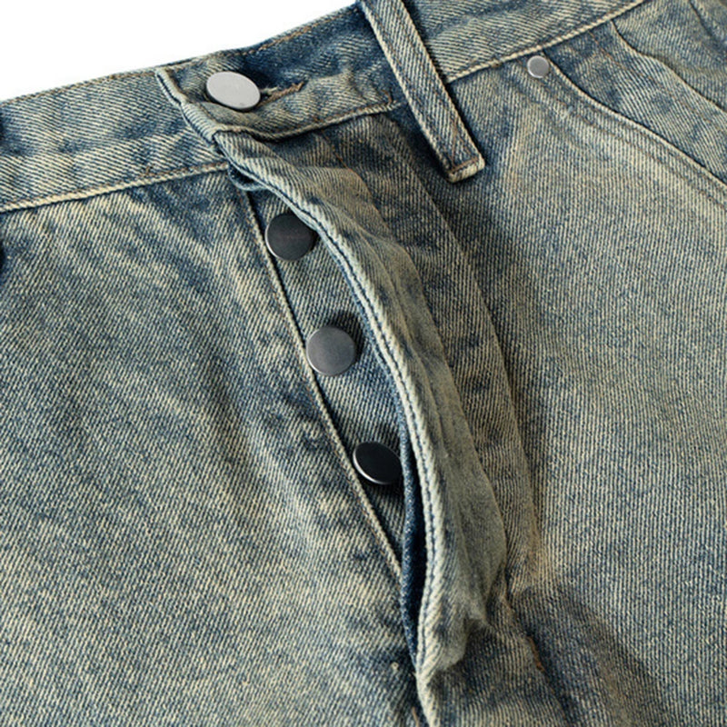 men vintage jeans distressed retro loose straight denim pants 2024 man ro style jeans trousers ripped baggy denim