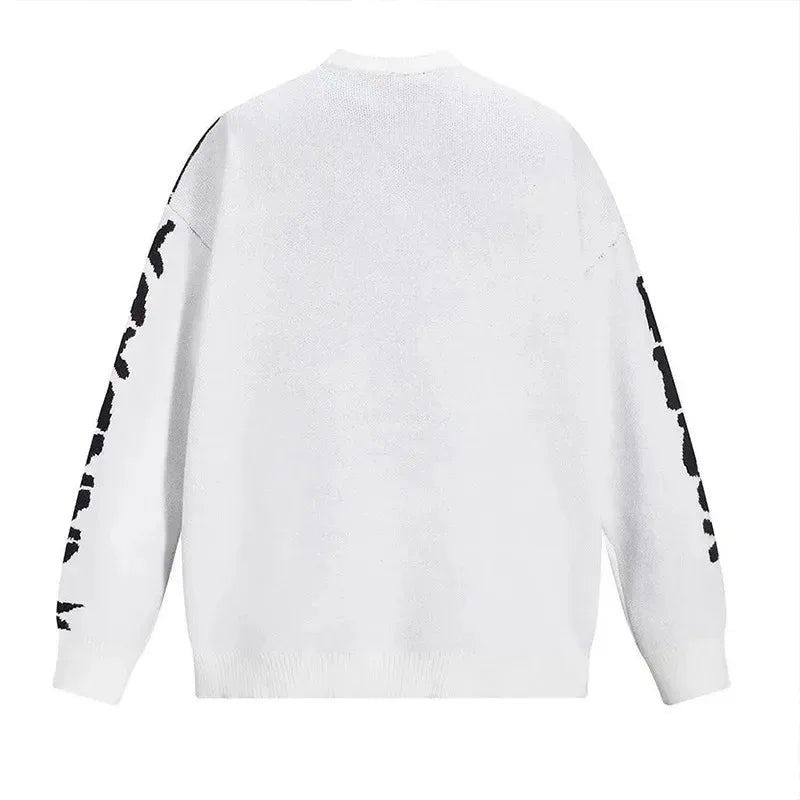grunge oversized knit streetwear piece for layered look and winter street fits, ideal for men’s fashion and seasonal streetwe
