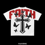 American Cross butterfly Print graphic t shirts 2024 y2k tops high quality cotton oversized t shirt harajuku goth women clothing