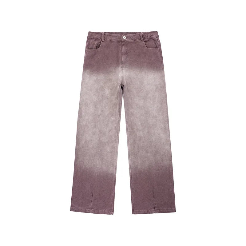 rainbowtouches men jeans unisex pants high street hip hop loose casual couple cargo straight patchwork gradient casual pants unique cargo style 590